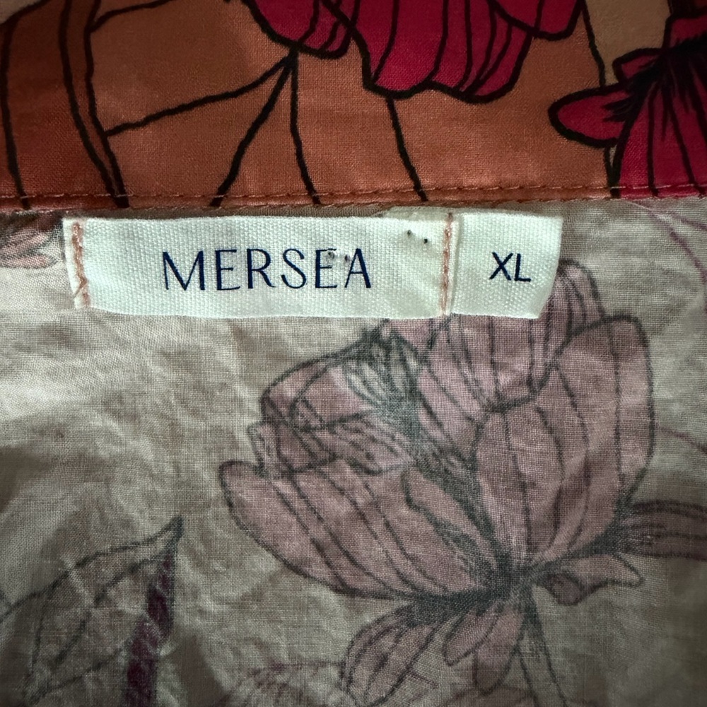 Mersea Rosewood Floral Cotton Pajama Set XL Botanical Lounge Sleepwear - Picture 9 of 10